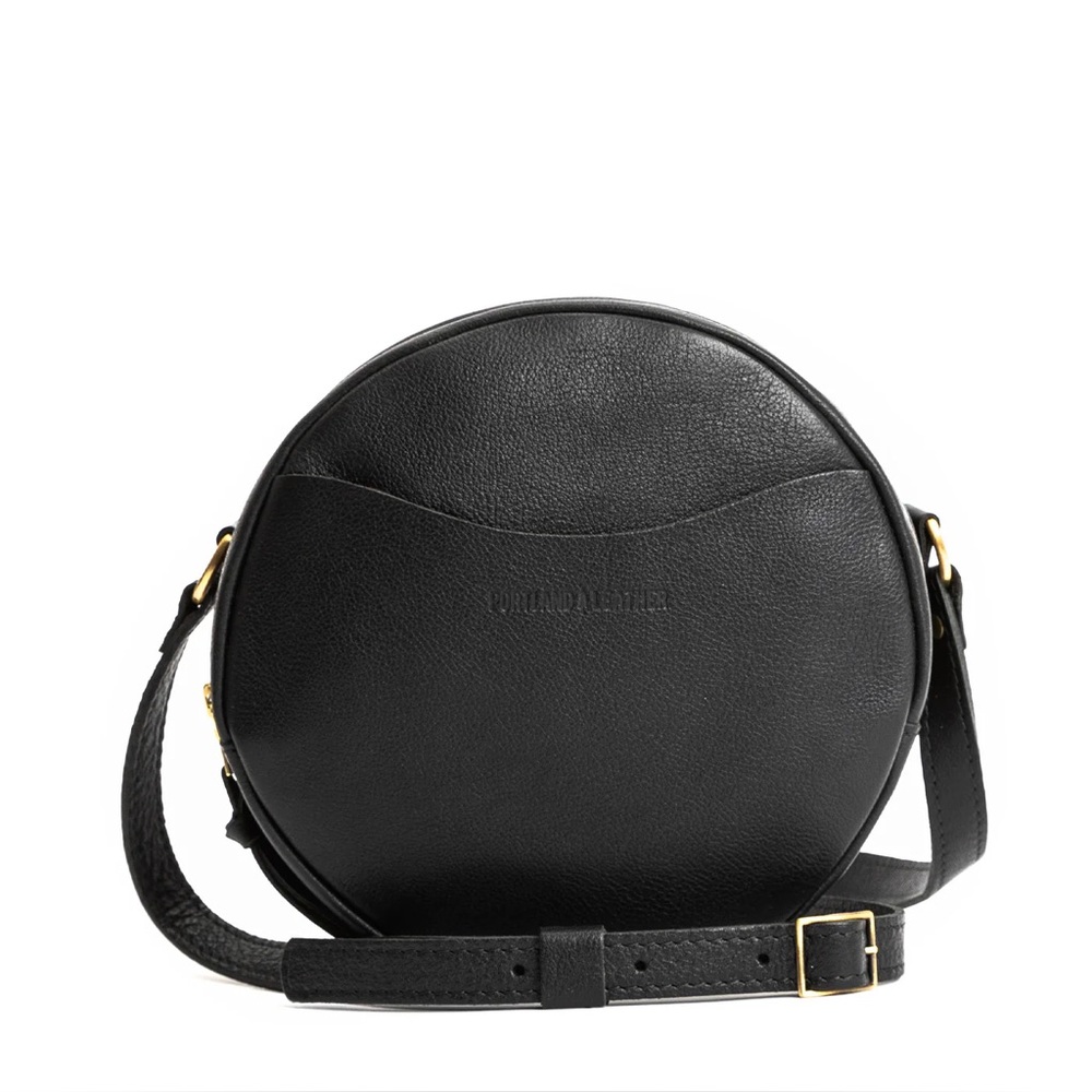Portland Leather Goods - Pebbled Black Almost Perfect Circle Crossbody - Large